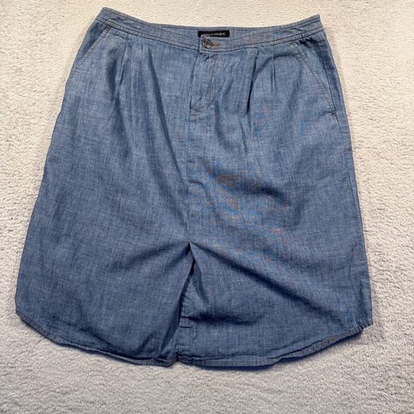 Banana Republic Chambray Pencil Skirt Relaxed Pleated Tall Size 8 Summer Casual - Picture 1 of 8